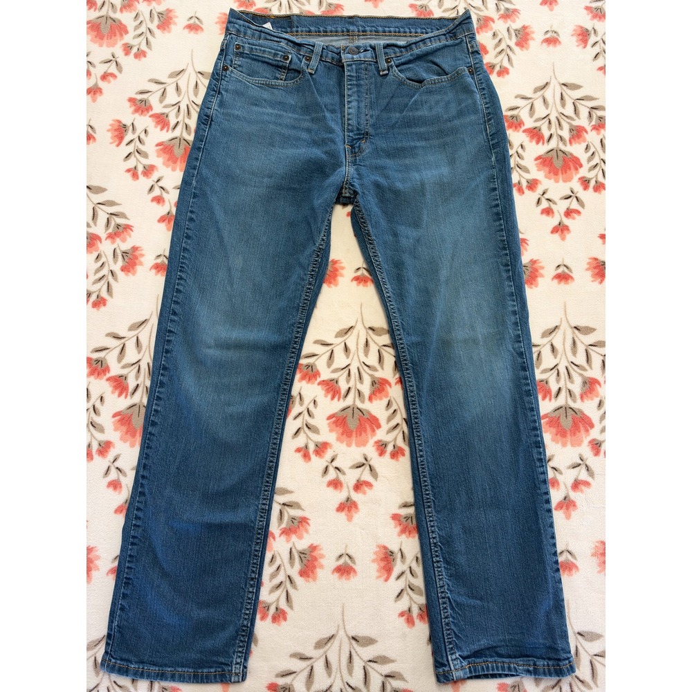 Levis 514 Straight Fit Mens Jeans Blue Denim 34x30 Medium Wash 00514-0403